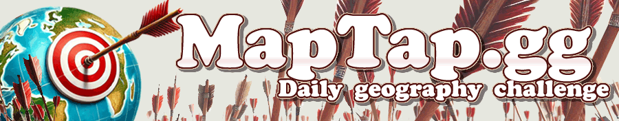 MapTap daily geography game banner showing 3D globe with location markers